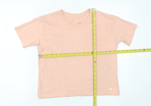 Womens UK Size XS Hollister Pink Basic T-Shirt
