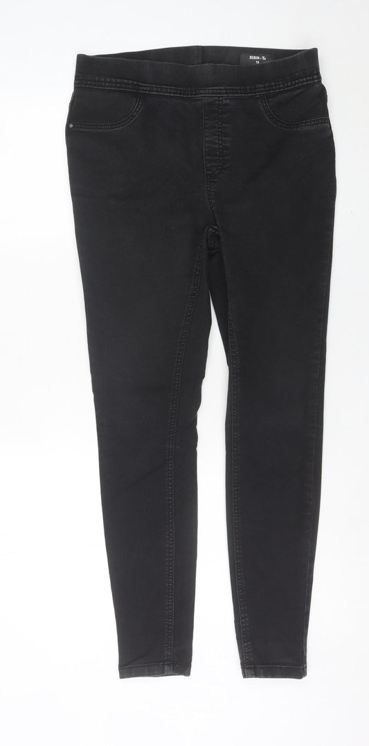 Tu Women Black Size 12 Skinny Stretch Jeans Slim Fit