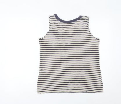 White Stuff Womens Blue Striped Cotton Tank Top Size 14