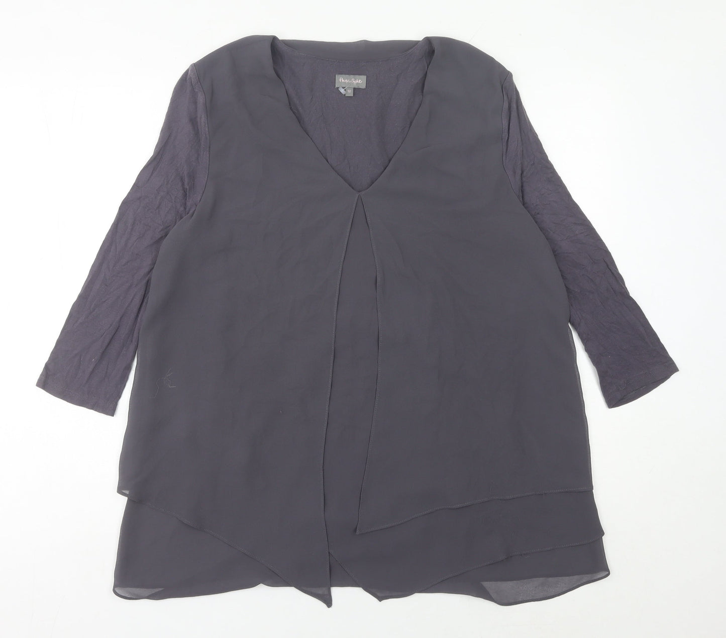 Womens UK Size 12 Phase Eight Grey Tunic Blouse