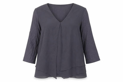 Womens UK Size 12 Phase Eight Grey Tunic Blouse