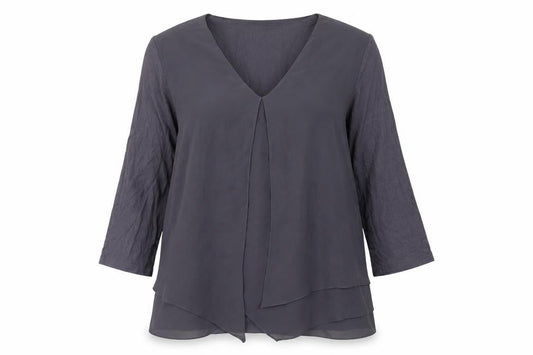 Womens UK Size 12 Phase Eight Grey Tunic Blouse