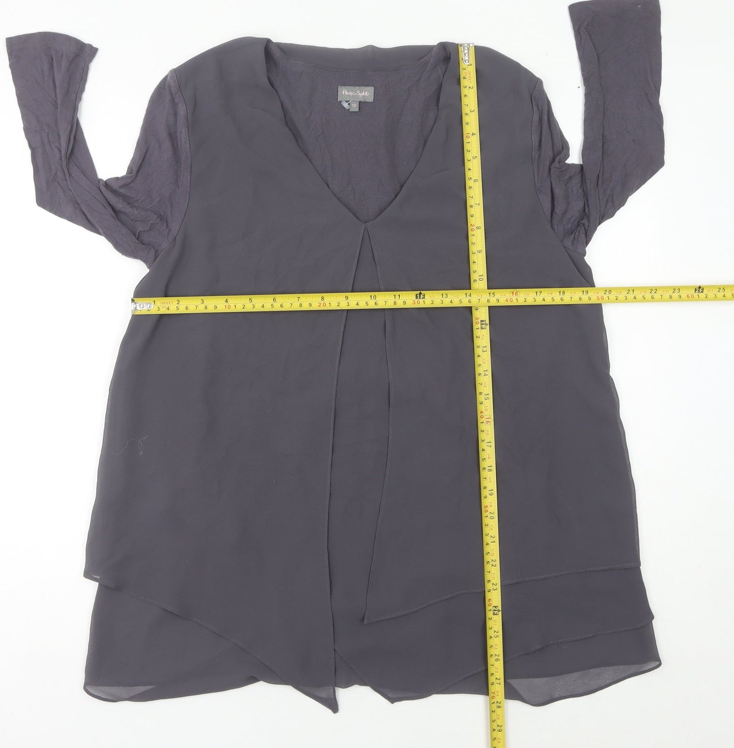 Womens UK Size 12 Phase Eight Grey Tunic Blouse