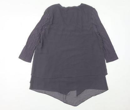 Womens UK Size 12 Phase Eight Grey Tunic Blouse