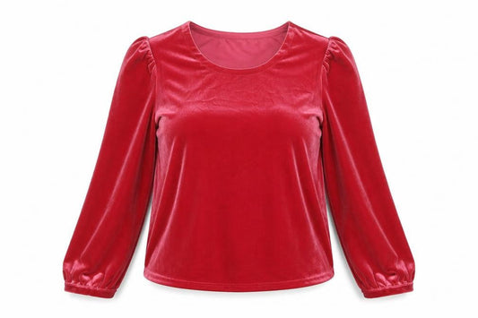 Womens UK Size M Lands' End Red Basic Blouse