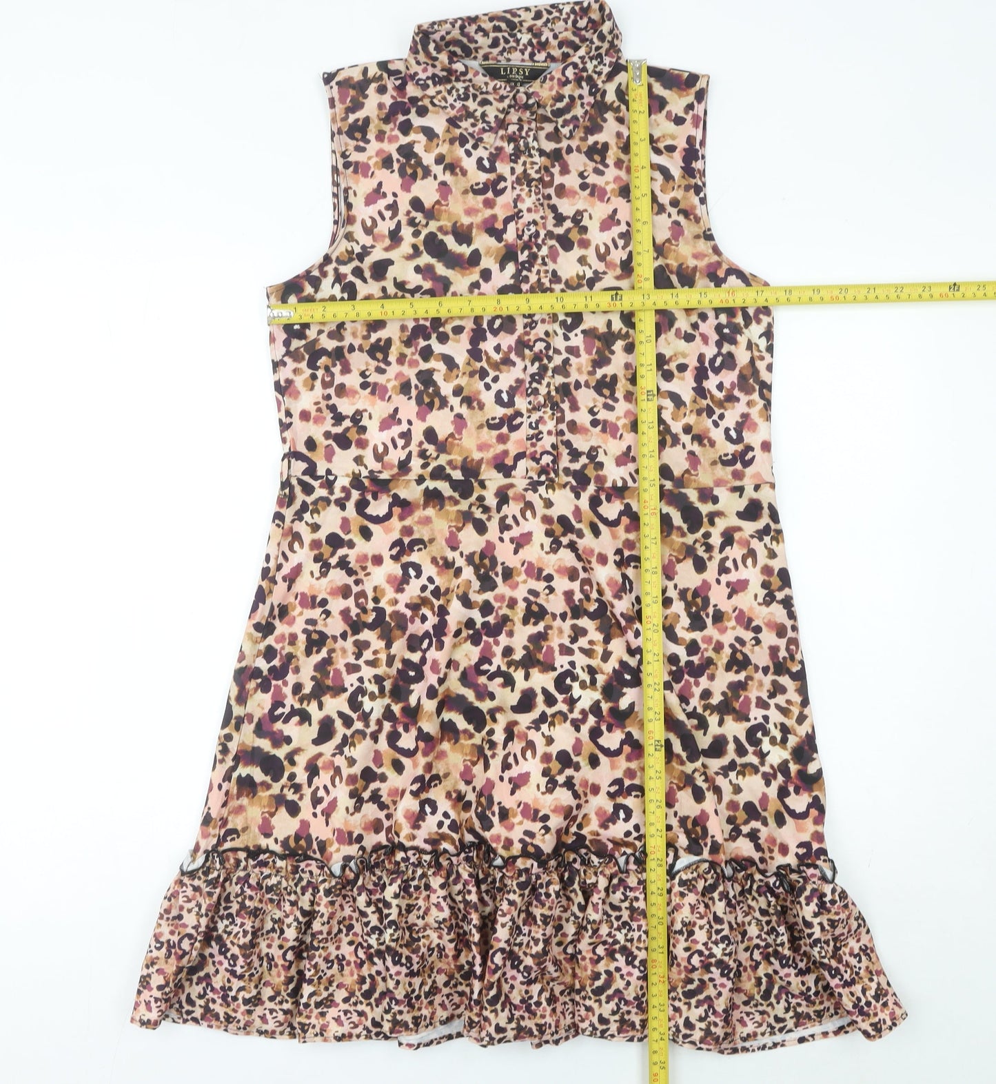Lipsy Women’s Multicoloured Leopard Print Shift Dress UK 12