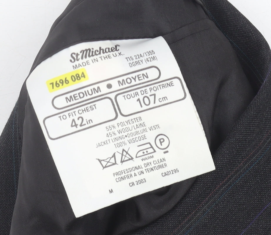 Mens UK Size 42 Marks and Spencer Regular Grey Suit Jacket