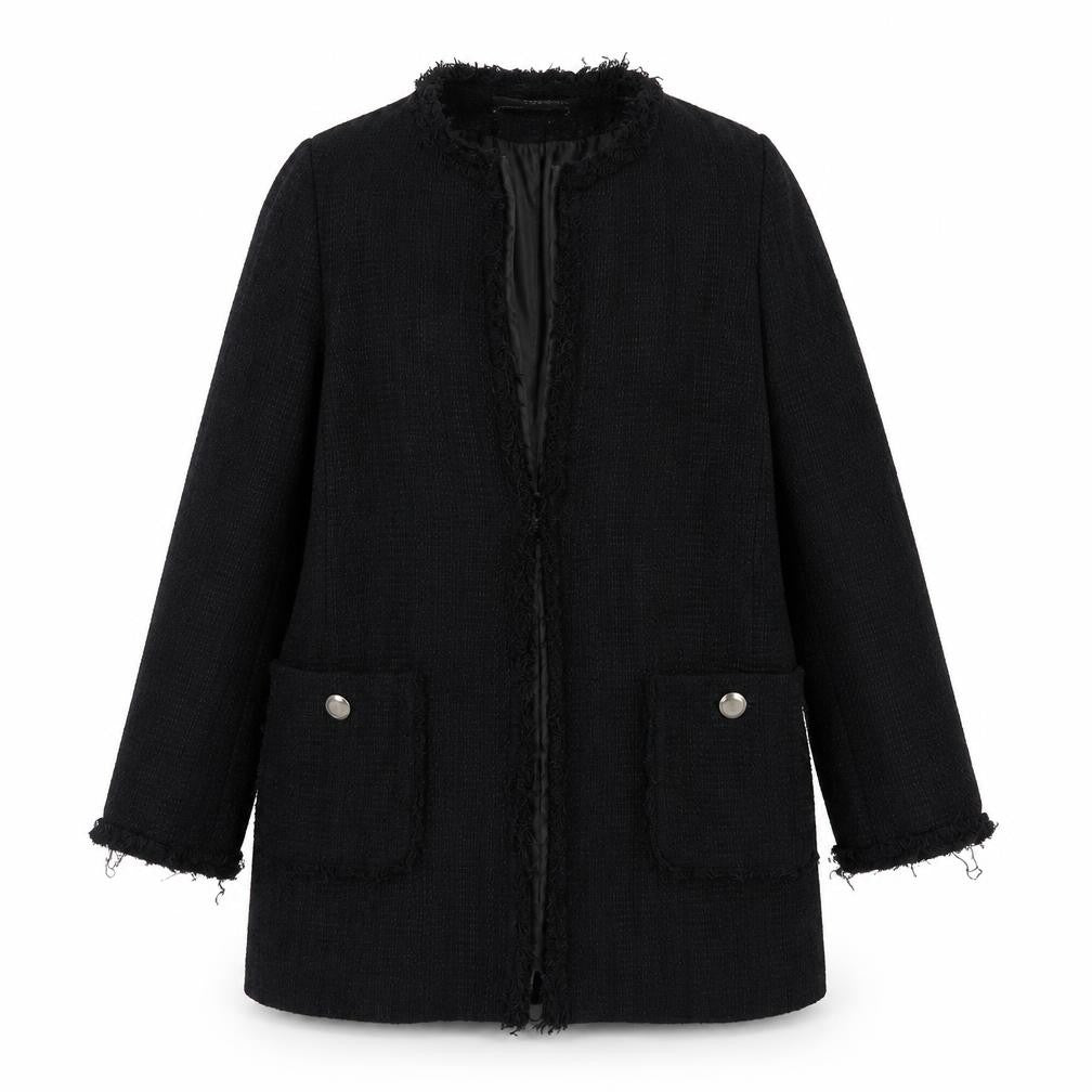 Womens UK Size 12 Zara Black Overcoat