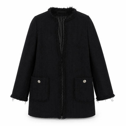 Womens UK Size 12 Zara Black Overcoat