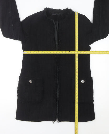 Womens UK Size 12 Zara Black Overcoat