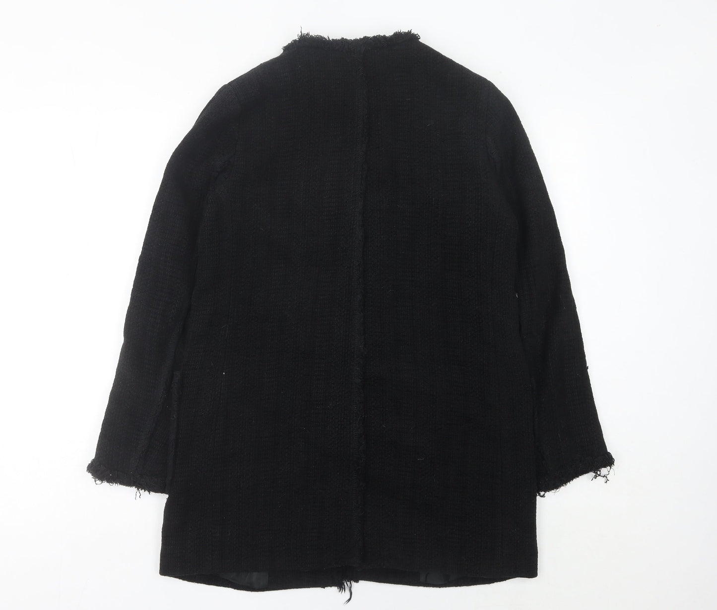 Womens UK Size 12 Zara Black Overcoat