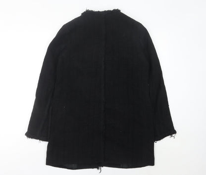 Womens UK Size 12 Zara Black Overcoat