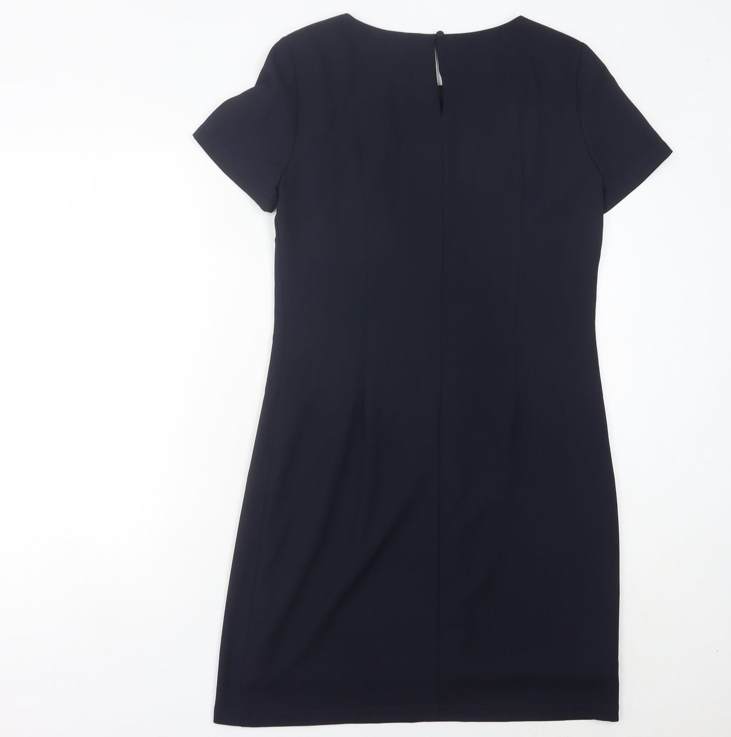 M&Co Women’s Navy Blue Size 10 Sheath Dress Beaded Embellished