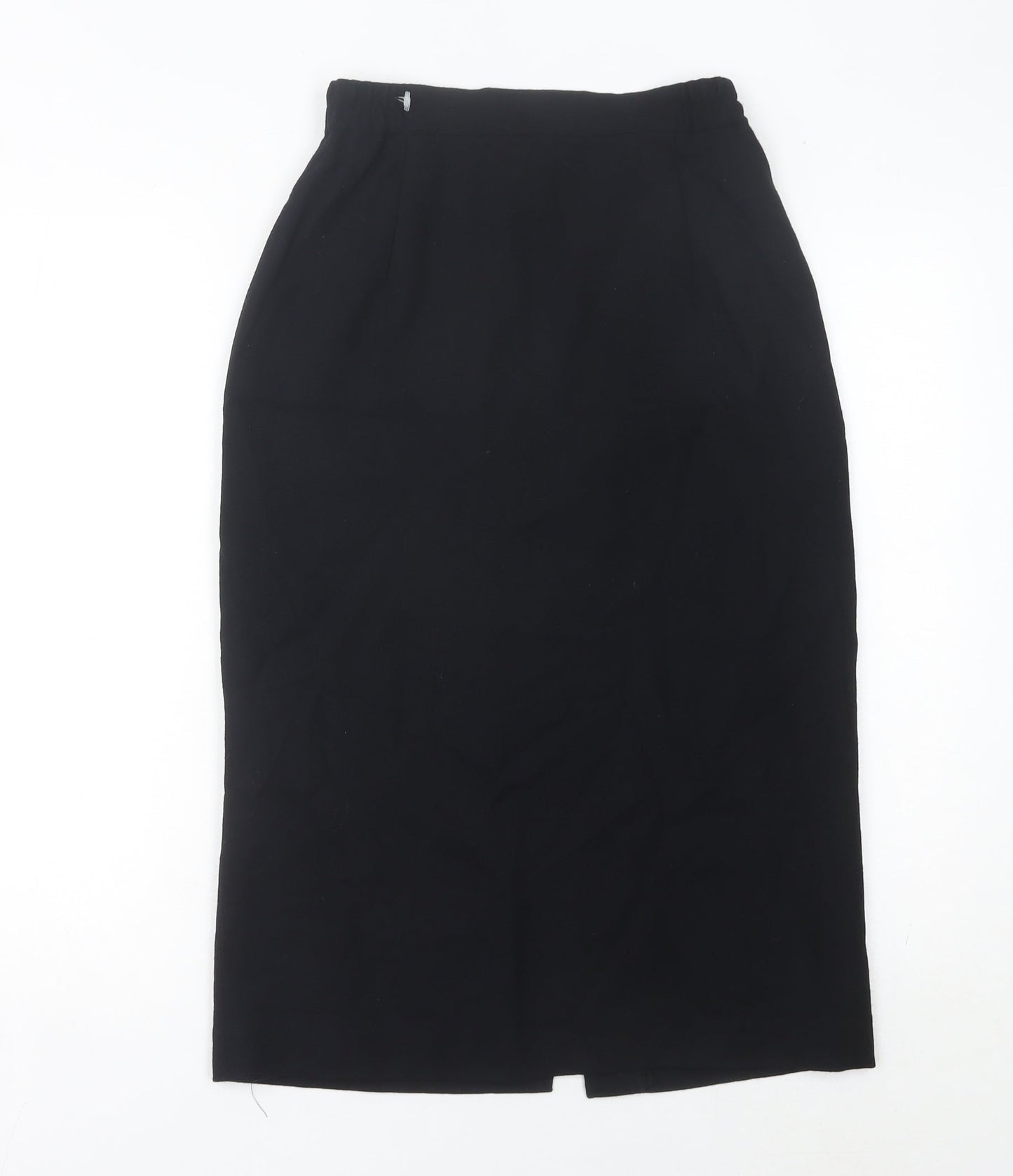Bassini Women’s Black Wool Pencil Skirt Size 12 Midi Workwear