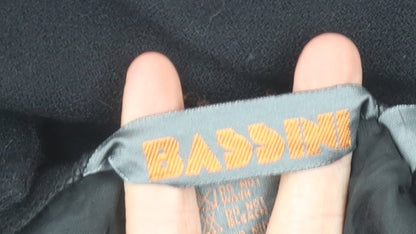 Bassini Women’s Black Wool Pencil Skirt Size 12 Midi Workwear