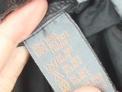 Bassini Women’s Black Wool Pencil Skirt Size 12 Midi Workwear