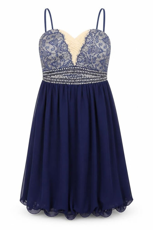 Little Mistress Womens Blue Size 10 Fit & Flare Cocktail Party Dress