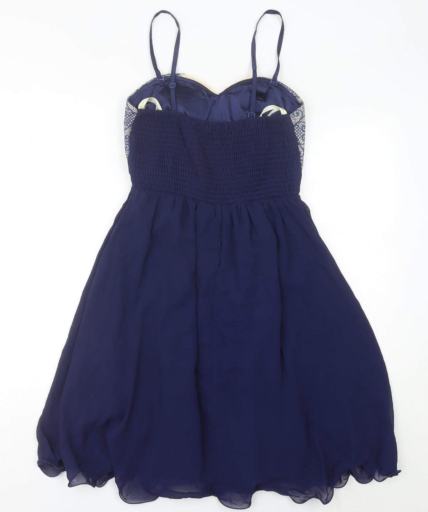 Little Mistress Womens Blue Size 10 Fit & Flare Cocktail Party Dress