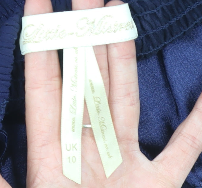 Little Mistress Womens Blue Size 10 Fit & Flare Cocktail Party Dress