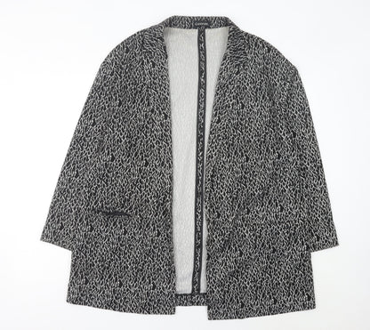 George Women’s Black Animal Print Blazer Jacket Size 18 Regular