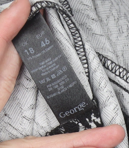 George Women’s Black Animal Print Blazer Jacket Size 18 Regular