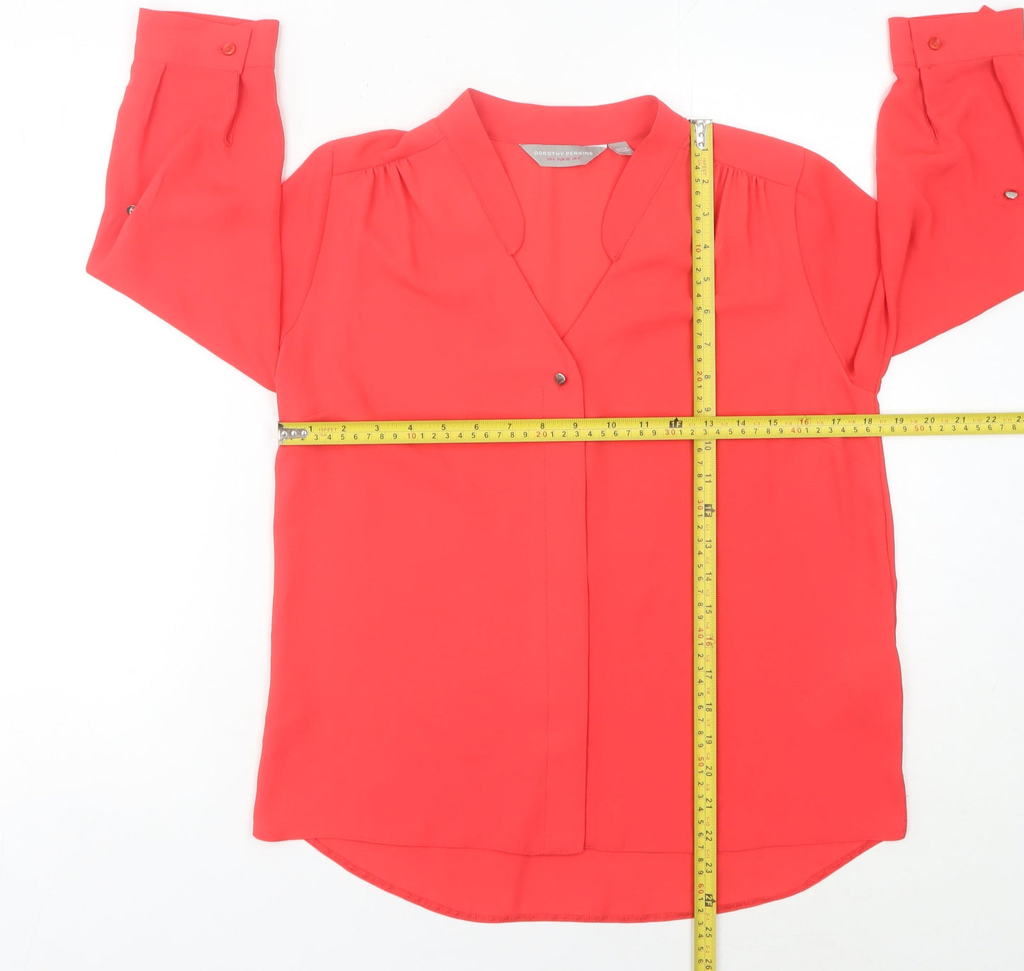Womens UK Size 8 Dorothy Perkins Red Basic Blouse
