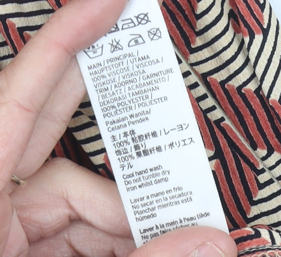 Topshop Womens Multicoloured Geometric Playsuit Size 12 V-Neck