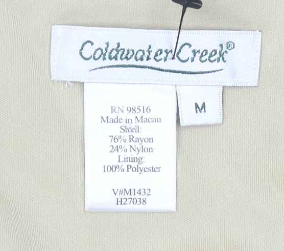 Coldwater Creek Womens Beige Lace Wrap Blouse Top M