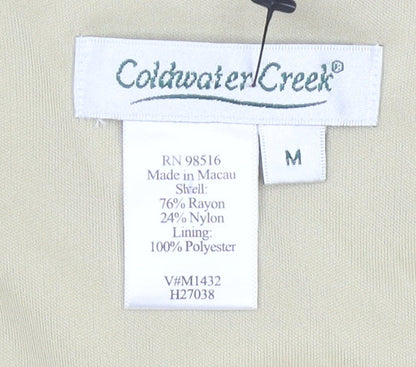 Coldwater Creek Womens Beige Lace Wrap Blouse Top M