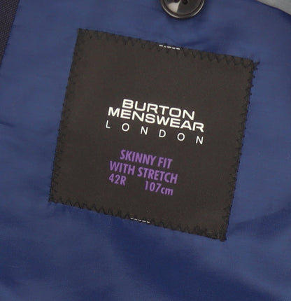 Mens UK Size 42 Burton Menswear Regular Blue Suit Jacket