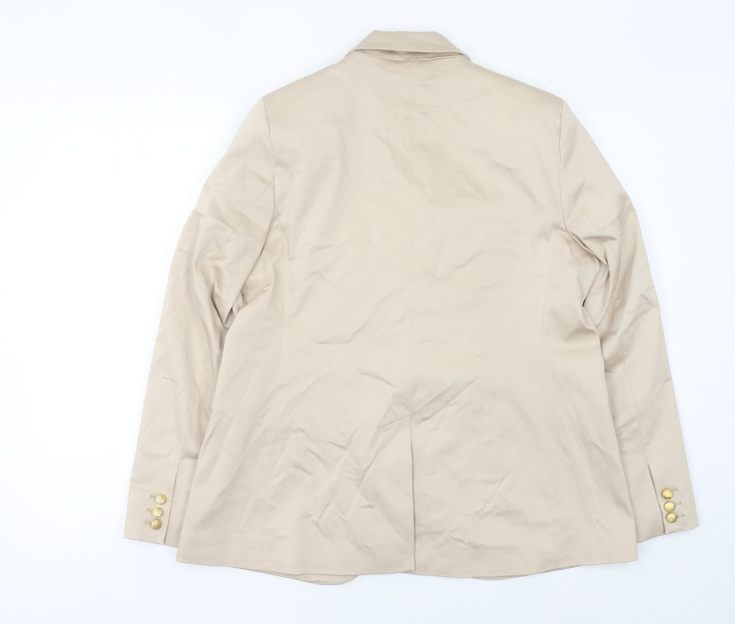 Marks and Spencer Womens Beige Blazer UK 16 Regular Fit One Button