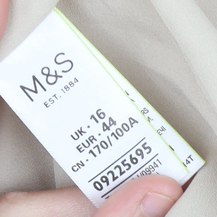 Marks and Spencer Womens Beige Blazer UK 16 Regular Fit One Button