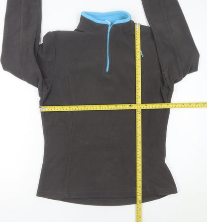 Quechua Women’s Black Fleece Sweatshirt Size 12 1/4 Zip Hiking Top