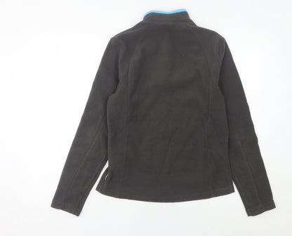 Quechua Women’s Black Fleece Sweatshirt Size 12 1/4 Zip Hiking Top