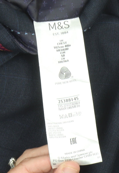 Mens UK Size 40 Marks and Spencer Regular Blue Suit Jacket