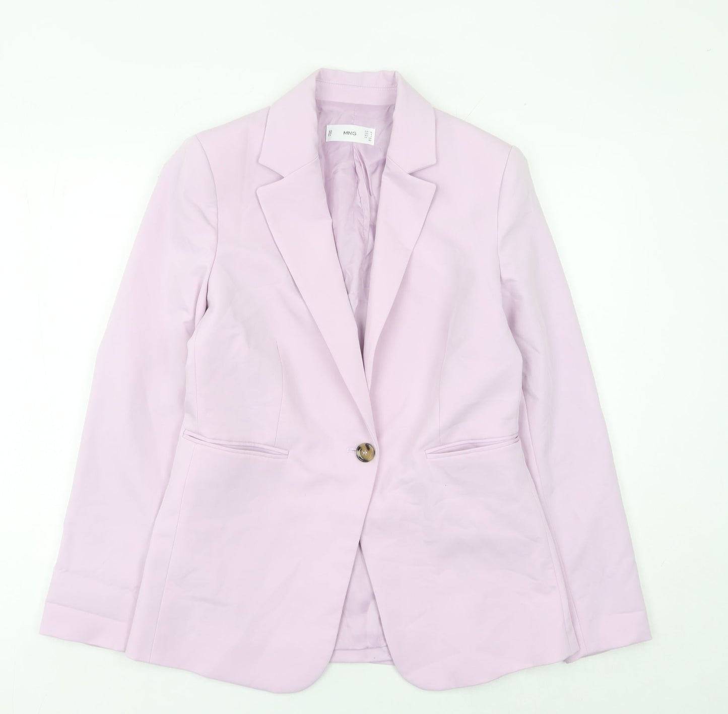 Mango Women Pink Regular Fit Blazer Size 10 Formal Jacket
