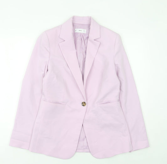 Mango Women Pink Regular Fit Blazer Size 10 Formal Jacket