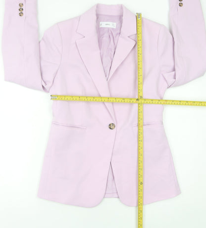 Mango Women Pink Regular Fit Blazer Size 10 Formal Jacket