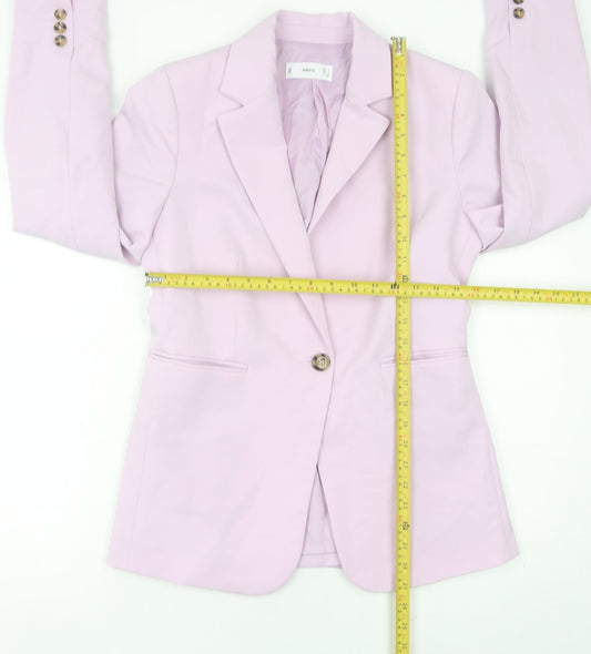 Mango Women Pink Regular Fit Blazer Size 10 Formal Jacket
