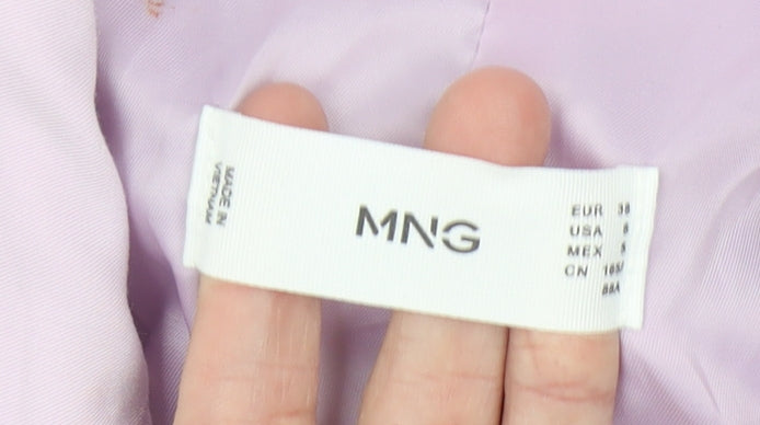 Mango Women Pink Regular Fit Blazer Size 10 Formal Jacket