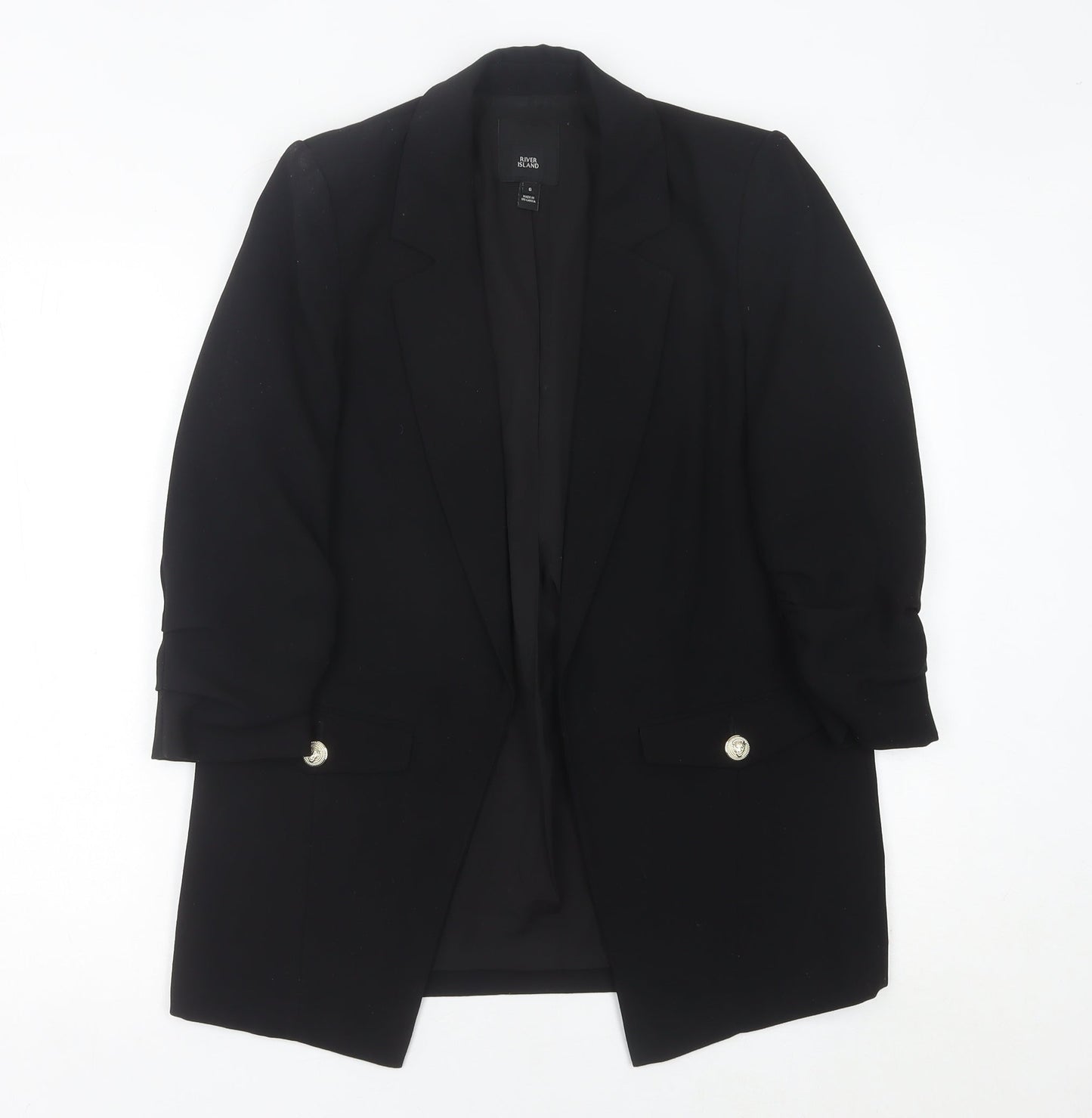 River Island Womens Black Size 6 Blazer Jacket Workwear