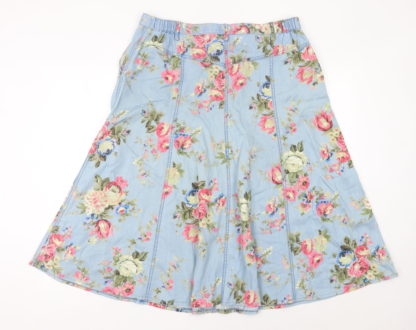 Marks and Spencer Women’s Blue Floral A-Line Midi Skirt Size 18