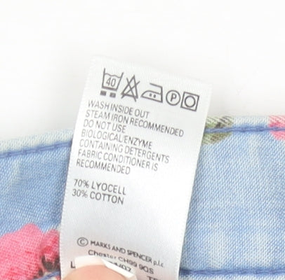 Marks and Spencer Women’s Blue Floral A-Line Midi Skirt Size 18