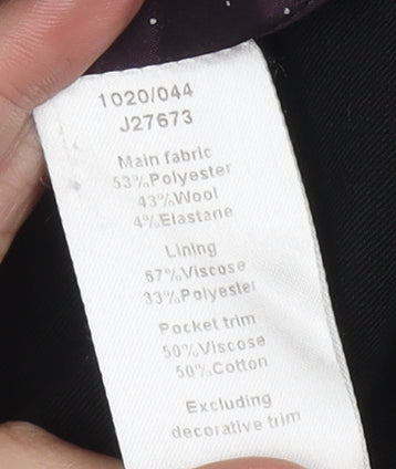 Jigsaw Women Black Blazer UK 8 Wool Blend Tailored Jacket