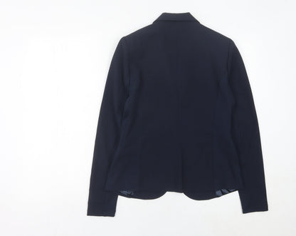 Kaffe Womens Blue Size 8 Slim Fit One-Button Blazer Jacket