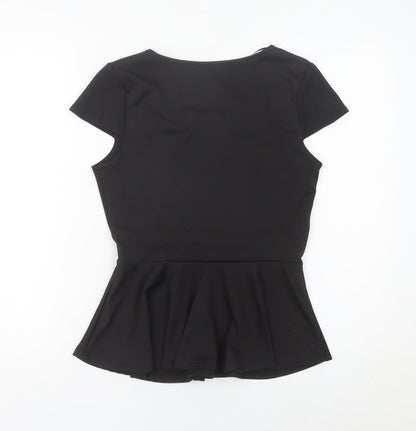 Select Women’s Black Size 6 Peplum Tunic Blouse with Belt