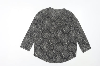 Womens UK Size 8 H&M Black Tunic Blouse