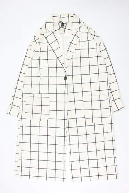 Womens UK Size L New Look White Overcoat