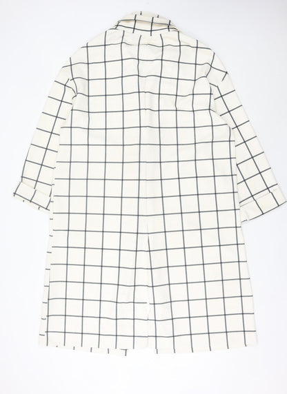Womens UK Size L New Look White Overcoat