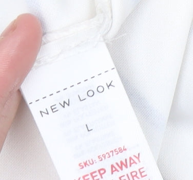 Womens UK Size L New Look White Overcoat